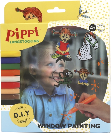 Pippi Langkous creatieve set om ramen te schilderen en te decoreren
