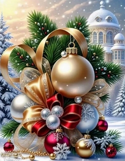 Norimpex schilderen op nummer Kerstversiering 40 × 50 cm