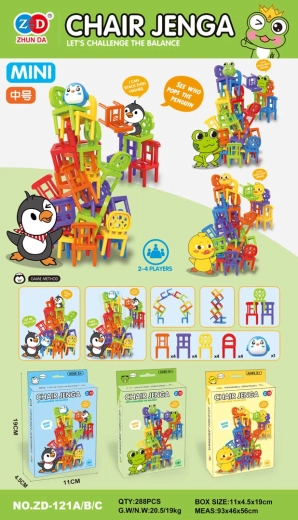 Behendigheidsspel mini stoeltjes – pinguïneditie