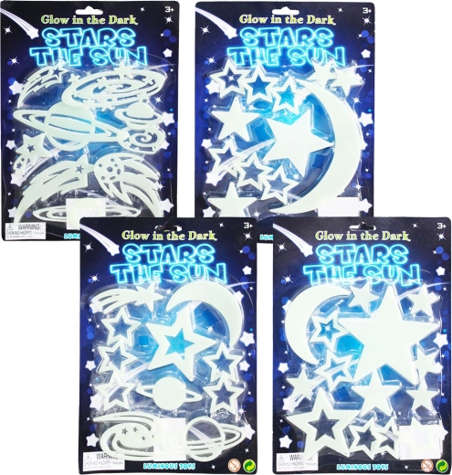 Lichtgevende plakdecoratie nachtelijke hemel – sterren, 4 soorten