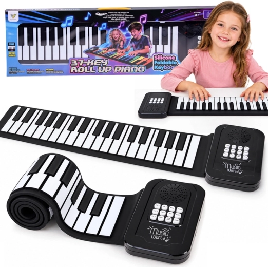 Oprolbare elektronische piano voor kinderen met 37 toetsen