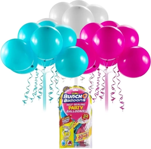 Zuru partyballonnen – roze, turquoise en wit, herbruikbaar