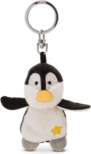 NICI sleutelhanger van pluche pinguïn met ster 5 cm - 1 stuk