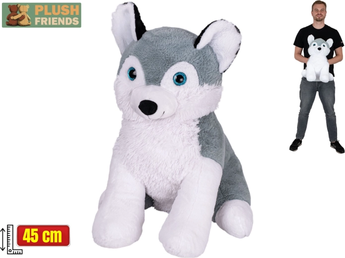 Plush Friends pluche husky 45 cm, zittend