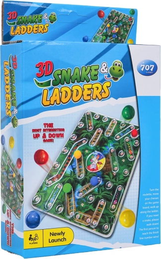 Mini-bordspel Slangen en Ladders 3D
