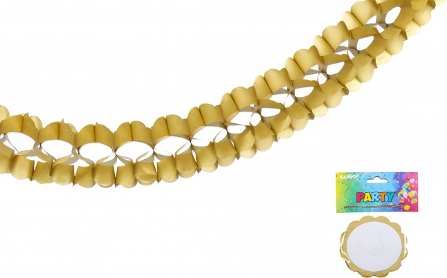 Gouden papieren slinger 3,6 m