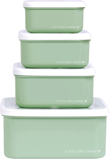Set van vier snackdoosjes A Little Lovely Company – Groen