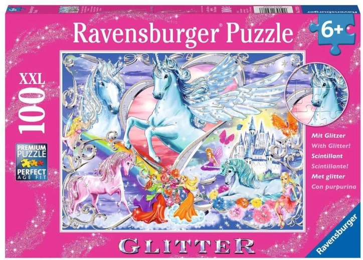 RAVENSBURGER Glinsterende puzzel Paardendroom XXL 100 stukjes
