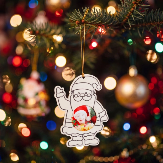 Beschilderbare houten kerstfotolijst met Sinterklaasmotief om op te hangen