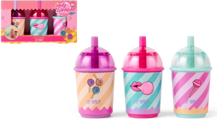 Create It! Candy lippenbalsem in bekertje – set van 3 stuks