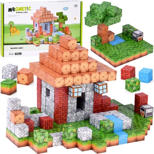 Magnetische bouwblokjes hutje – constructiepixels 312 delen