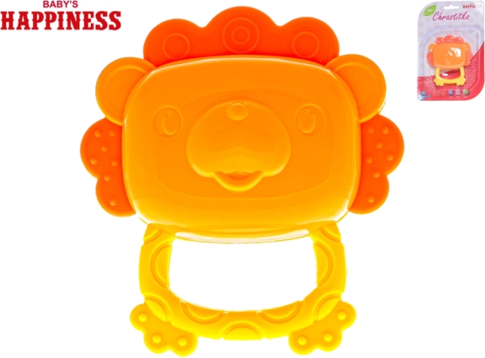 Rammelaar en bijtring leeuwtje voor baby’s 9 cm