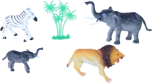 Set wilde dieren in een doos