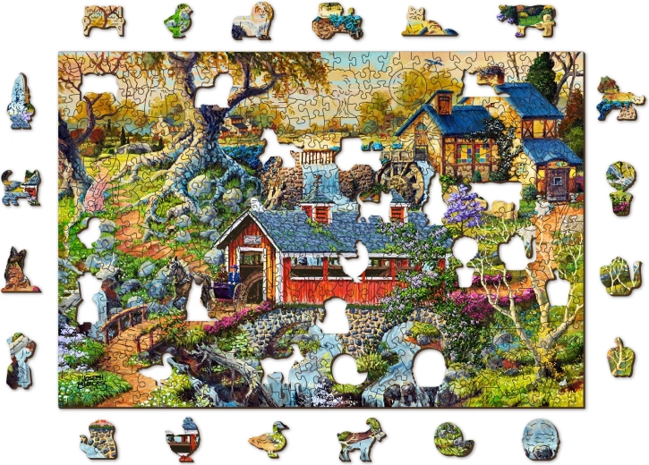 Wooden City Houten puzzel Landelijke bruggen 2-in-1, 505 stukjes EKO