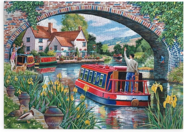 House of Puzzles Puzzels Boottocht onder de brug, 500 grote stukjes