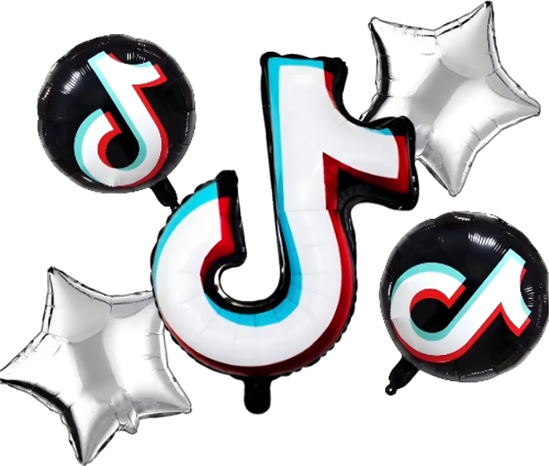Set TikTok-balloons – noot en sterren, 5 stuks