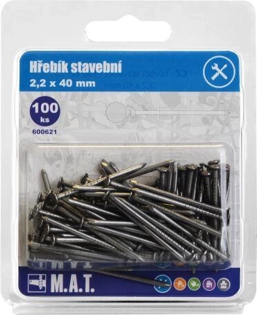 Bouwspijkers 40 × 2,2 mm, verpakking 100 st.