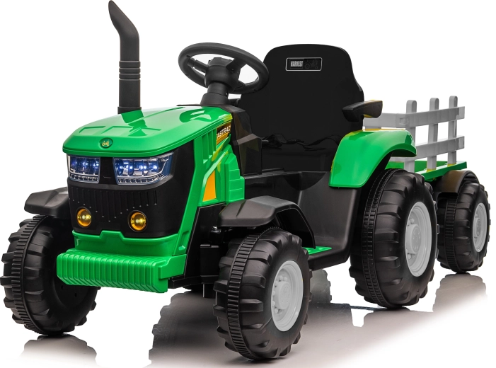 Kinder elektrische tractor Fastrac met aanhanger en afstandsbediening 12V