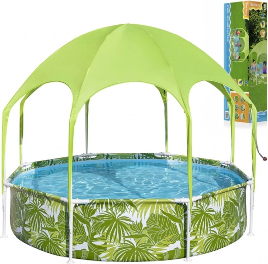 Bestway tuinzwembad met frame 244 × 51 cm met overkapping SPLASH-IN-SHADE