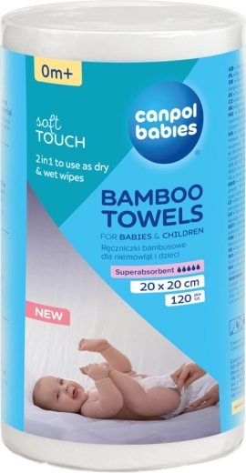 Canpol Babies wegwerp bamboe doekjes op rol 120 stuks