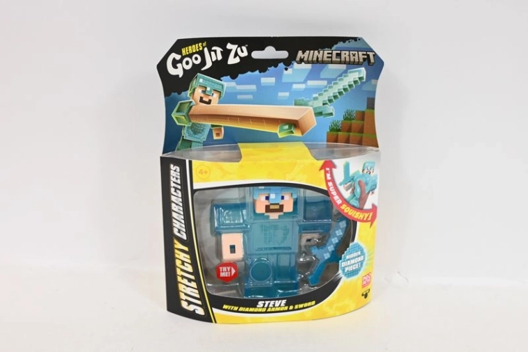 Heroes of Goo Jit Zu Minecraft Steve – rekbare figuur met diamanten pantser en zwaard