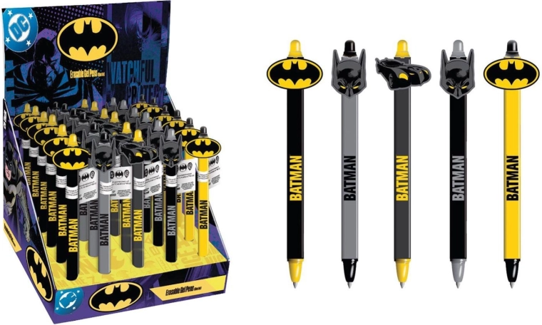 Uitwisbare Batman-pen met 3D topper 11 cm