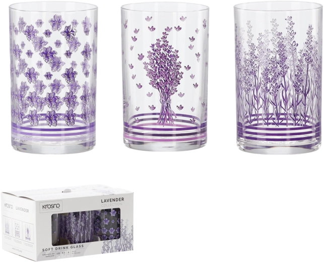Set drinkglazen Krosno Lavender 250 ml (6 stuks)