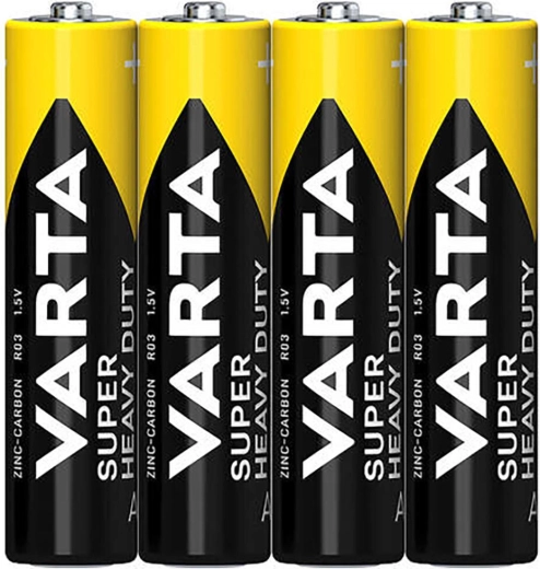 Micro-penlitebatterijen AAA VARTA SuperLife, zink-koolstof, 4 stuks