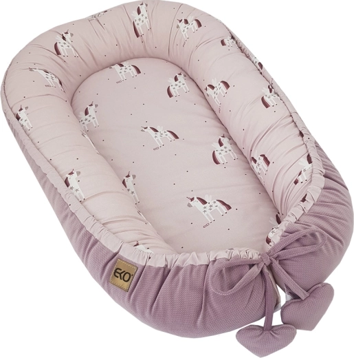 Eco katoenen babynestje velvet Unicorn 90 × 60 cm