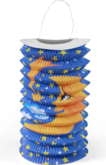 Papieren lampion met maanmotief 15 cm