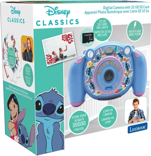 Lexibook HD-camera en fototoestel voor kinderen Stitch met SD-kaart