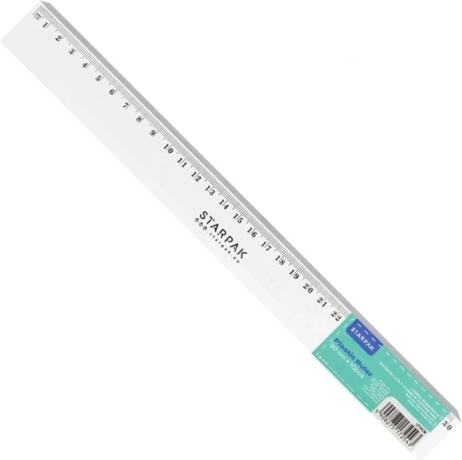Transparante kunststof liniaal 30 cm Starpak - 1 stuk