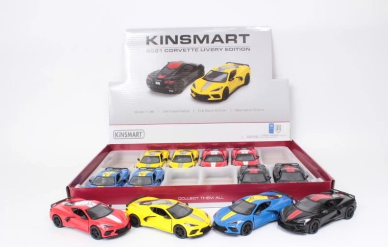 Chevrolet Corvette 2021 metalen automodel 1:36 met pull-back aandrijving