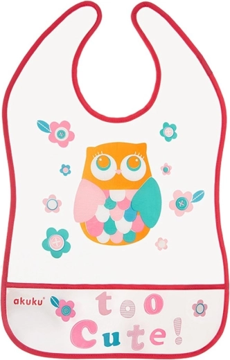 Akuku kinder-slabbetje met opvangzak Owl