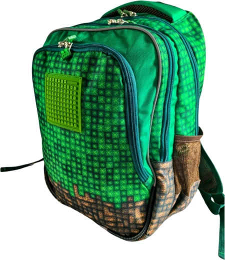 Pixie Crew junior schoolrugzak groen Mine&Craft 100 pixels