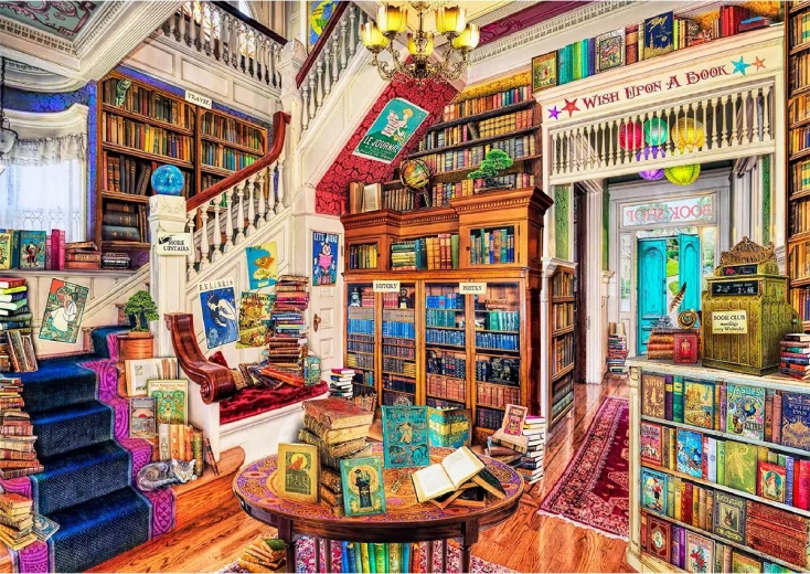 WOODEN CITY houten puzzel Wens in de boekhandel 2-in-1, 4000 stukjes