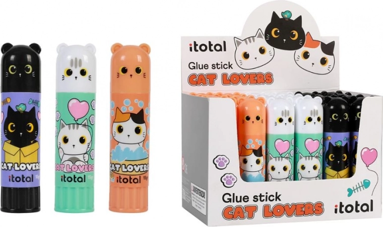 Display met 24 lijmpunt-stiften - Kat