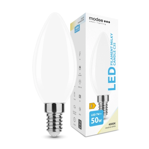 Modee Smart Lighting LED kaars E14 7 W neutraal wit melkglas