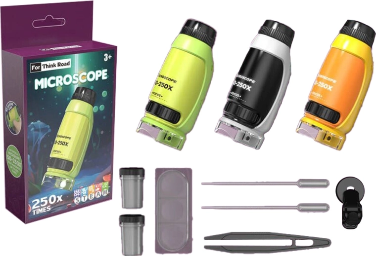 Sparkys draagbare zakmicroscoop voor kinderen 250× - 1 stuk