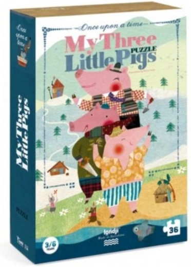 Grote puzzel De drie biggetjes van Londji - 36 stukjes