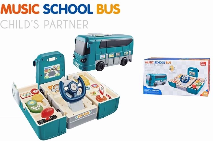 Interactieve opvouwbare bus met stuur voor kinderen