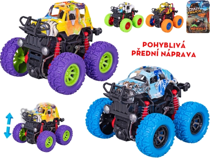 Monstertruck Crazy Truck met vliegwiel 9 cm