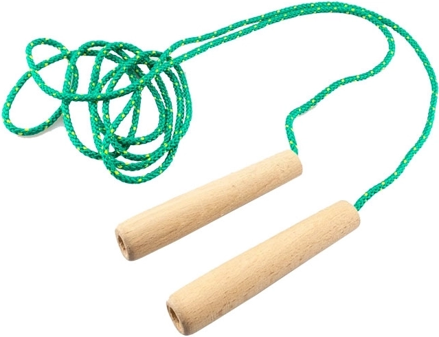 Kwaliteitspringtouw 2 m met houten handgrepen