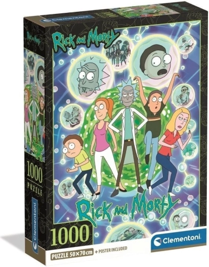 Clementoni puzzel Rick and Morty: multiversum-collage 1000 stukjes