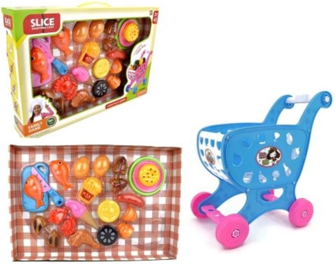 Kinderwinkelwagentje met voedselset