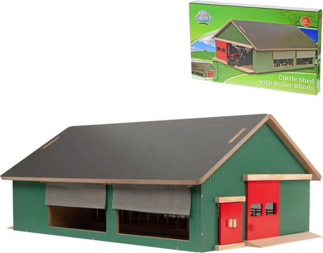 Kids Globe houten paardenstal 1:32 met openklapbaar dak