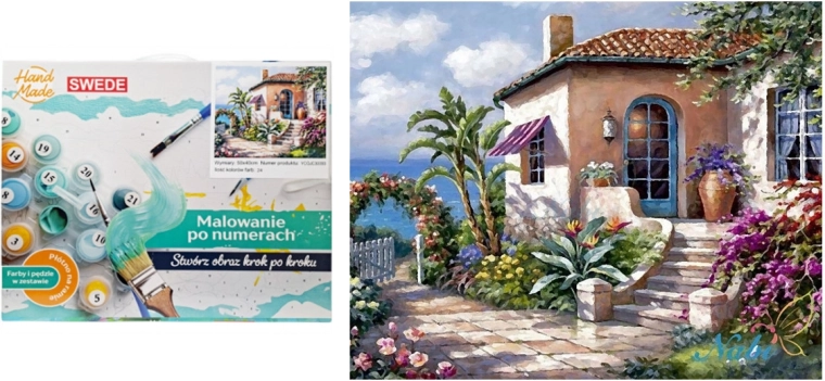 Schilderen op nummer Huisje aan zee