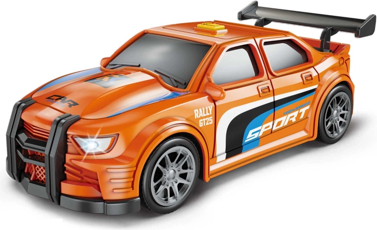 Oranje raceauto met licht- en geluidseffecten, 16 cm