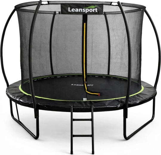 LEAN tuintrampoline met net, zwart‑groen, 305 cm (10 ft)