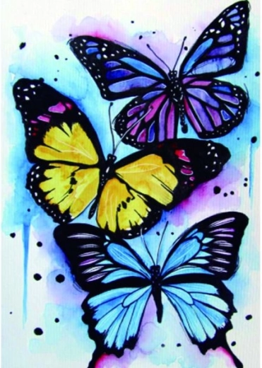 Diamantschilderen – kleurrijke vlinders 30 × 40 cm